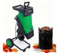 Broyeur De Jardin Électrique 2400W Avec Sac 50L, Déchiqueteuse Silencieuse Pour Branches 40mm, Broyeur De Feuilles Avec Roues Pour Jardin, Entretien Extérieur Et Compostage Efficace