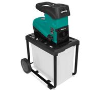 VONROC Broyeur de Végétaux 2800W - Moteur Silencieux - Diamètre Maximal des Branches 45 mm - Rouleaux de Coupe Réglable - Bac de Récupération 60 L Inclus