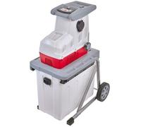Broyeur électrique IKRA Broyeur de jardin ILH 3000 A | 3000 W | Branches jusqu'à 44 mm | Alimentation automatique et retour | Avec bac de collecte de 60 l et poussoir