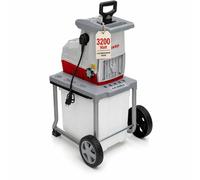 Broyeur électrique à rouleaux IKRA Broyeur de jardin ILH 3200 A | 3200 W | Branches jusqu'à 45 mm | Alimentation et retour des branches | Avec bac de collecte de 60 l, poussoir