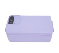 Brrnoo Boîte à Déjeuner électrique 40 W, Boîte à Déjeuner Chauffante 1 L, Chauffe-plats Portable en Acier Inoxydable 304 avec Alimentation par Batterie, Pas de Chauffage de L'eau pour (PURPLE)