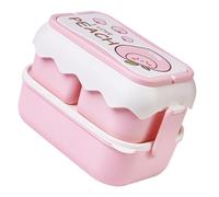Brrnoo Boîte à Déjeuner Portable Mignonne de Dessin animé pour Enfants, Boîte -ondable avec Compartiments Individuels et Poignée de Transport Facile pour l'école ou le Travail (PINK)