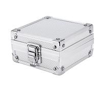 BRRNOO Boîtier de Machine en Alliage D'aluminium, Boîte de Rangement de Transport Durable avec Serrure pour Machines à Bobine Rotative électronique Argent 11x11x6cm