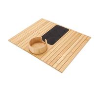 Brrnoo Bras de canapé Pliable en Bambou, Porte-gobelet, Plateau, Accoudoir avec Coussin Antidérapant, pour café, Téléphone, Collations, Télécommande