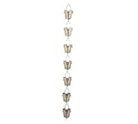 Brrnoo Chaîne de Pluie en Bronze Antique pour Tasses d'eau de Pluie vers Le Bas, Lien Réglable, Chaîne de Suspendue de 1 M avec Crochet pour Décoration Extérieure de Jardin, Patio