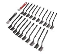 Brrnoo Ensemble de 20 Mini Brosses Métalliques, Brosses de Nettoyage en Acier Inoxydable avec 2 Grattoirs pour Enlever la Crasse de la Peinture des Scories de Soudure des Machines