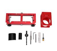 Brrnoo Kit D'installation de Gabarit de Charnière de Porte et de Serrure Kit de Perçage de Trou de Porte Professionnel avec Gabarit en Alliage D'aluminium Pince Rapide pour Charnières