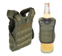 Brrnoo Mini gilet de bière, housse de bouteille tactique avec décoration de porte-bière pour bouteilles de 340 ml ou 453 ml, refroidisseur de boissons réglable