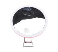 Brrnoo Miroir Grossissant, Miroir de Maquillage 30X 6 Pouces 3 Modes de Couleur Rechargeable avec Ventouse Support Pince à épiler Ciseaux for Voyage Maquillage Précis (6 Pouces Rose avec Pince à