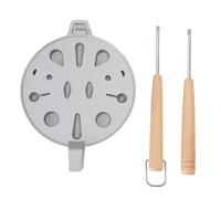 Brrnoo Moule à Biscuits en Noyer, Moule de Cuisson Antiadhésif à 12 Cavités avec Alliage D'aluminium et Manche en Bois pour Biscuits, Bonbons, Gâteaux (SILVER)