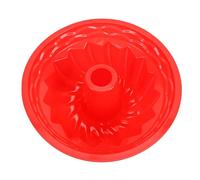 Brrnoo Moule à Gâteau en Tube cannelé en Silicone de 9,45 Pouces, Moule de Cuisson Rond Antiadhésif de qualité Alimentaire, avec Matériau Flexible, pour Four, Micro-ondes, Congélateur (rouge)
