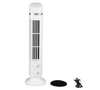 Brrnoo Petit Ventilateur Colonne Compact Silencieux alimenté par USB, | Ventilateur sans Pales, Pièces en Métal ABS, Entrée USB, Chambre Bureau Camping Car, Compatible Climatiseur, Grille Lavable