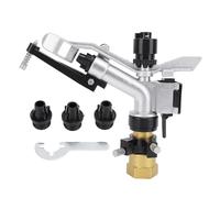 Brrnoo Pistolet de Pulvérisation D'irrigation en Alliage de Zinc, Arroseur à Percussion Rotatif Automatique avec Interface G1 pour L'arrosage de Grandes Surfaces de Ferme et de Jardin