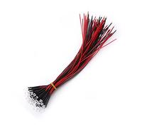 Brrnoo Premium 50pcs pré-câblé 9 Diodes LED 12V en Blanc Rouge Bleu et Lumière économe en énergie pour les Projets de Bricolage Tailles 3mm 5mm et 10mm (5 millimètres)