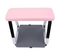 Brrnoo Repose-Pieds de Pédicure, Coussin en Mousse à Mémoire de Forme Souple, Tabouret, Chariot, Roues, Plateau, Pieds en Acier Inoxydable, Rose pour Nail Tech
