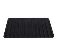 Brrnoo Tapis de Séchage de Vaisselle en Silicone, Dessous de Plat 15,4x7,9 Pouces, pour Comptoir de Cuisine, Auto-drainant avec Rainures Inclinées, Conception Antidérapante pour (BLACK)