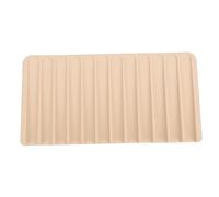 Brrnoo Tapis de Séchage de Vaisselle en Silicone, Dessous de Plat 15,4x7,9 Pouces, pour Comptoir de Cuisine, Auto-drainant avec Rainures Inclinées, Conception Antidérapante pour (Beige)
