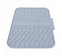 BRRNOO Tapis de Séchage de Vaisselle en Silicone, égouttoir à Vaisselle, Antidérapant, Résistant à la Chaleur, avec Lèvre de Vidange, Résistant à L'huile, pour Comptoir de Cuisine, évier (30*40*1cm)
