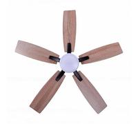 Brrnoo Ventilateur de Plafond de 52 Pouces avec Lumières et Télécommande, Moteur CC Silencieux et Réversible à 6 Vitesses, 5 Pales en Bois, Montage encastré Double Finition avec LED à (42 pouces)