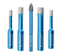 BRSCHNITT Foret Diamant Carrelage 6+6/6/8/10mm,Scie Cloche Faience | Meche Diamant pour cerame,porcelaine,céramique,granit,marbre,quartz,autres Queue triangulée