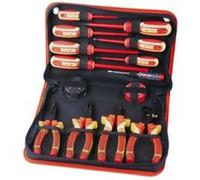 Brüder Mannesmann Jeu d'outils VDE M11214 14 pièces sacoche en nylon