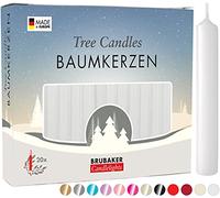 BRUBAKER Bougies de Noël en Cire - Idéales pour Sapin & Pyramide de Noël | Lot de 100 - Ø 1,25 cm - Blanc