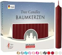 BRUBAKER Bougies de Noël en Cire - Idéales pour Sapin & Pyramide de Noël | Lot de 100 - Ø 1,25 cm - Bordeaux/Rouge foncé