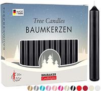 BRUBAKER Bougies de Noël en Cire - Idéales pour Sapin & Pyramide de Noël | Lot de 100 - Ø 1,25 cm - Noir