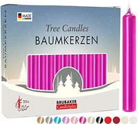BRUBAKER Bougies de Noël en Cire - Idéales pour Sapin & Pyramide de Noël | Lot de 100 - Ø 1,25 cm - Rose