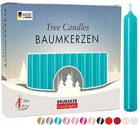 BRUBAKER Bougies de Noël en Cire - Idéales pour Sapin & Pyramide de Noël | Lot de 100 - Ø 1,25 cm - Turquoise