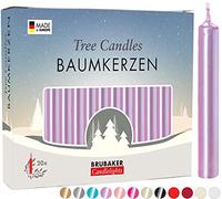 BRUBAKER Bougies de Noël en Cire - Idéales pour Sapin & Pyramide de Noël | Lot de 20 - Ø 1,25 cm - Lilas