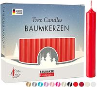 BRUBAKER Bougies de Noël en Cire - Idéales pour Sapin & Pyramide de Noël | Lot de 20 - Ø 1,25 cm - Rouge