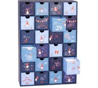BRUBAKER Calendrier de L'Avent à Remplir - Gnomes Bleus - Calendrier de Noël à Remplir Soi-Même avec 24 Portes Pour