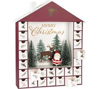 BRUBAKER Calendrier de l'Avent à Remplir - Maison de Noël 2026 | DIY avec Père Noël en Céramique - Calendrier avec 24 Portes pour Coupons, Bonbons et autres Surprises - 44 cm