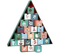 BRUBAKER Calendrier de l'Avent à Remplir - Sapin - Calendrier de Noël DIY | 24 Portes pour Bons d'Achat, Friandises et autres Surprises - 51 cm en Carton - Vert Multicolore
