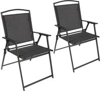 BRUBAKER Chaise de jardin Bergamo - Chaise de camping résistante aux intempéries - Chaise de balcon pliante - Chaise pliante pour camping jardin balcon, 2 chaises, gris foncé