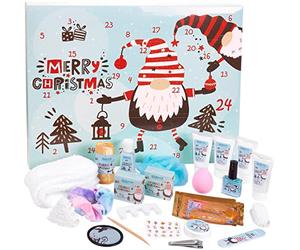 BRUBAKER Cosmetics - Calendrier de l'Avent/Noël - Lutins/Gnomes | Contient 24 Produits de Bain & Beauté - Coffret XXL de Bien-être - Idée cadeau Femme & Fille