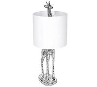 BRUBAKER Lampe de table ou de chevet Girafe Africa - Lampe de table avec base en céramique et abat-jour en tissu - hauteur 51.5 cm, Black White
