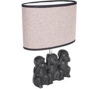 BRUBAKER Lampe de table ou de chevet Monkey Smileys - Lampe de table avec base en céramique et abat-jour en tissu - hauteur 35.5 cm