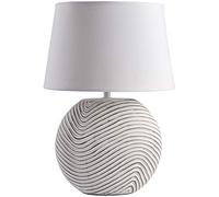 BRUBAKER Lampe de table ou de chevet blanche pied céramique finition mate bicolore - Hauteur 38 cm