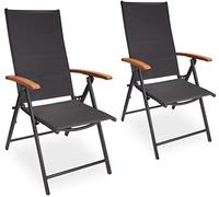 BRUBAKER Lot de 2 Chaises de Jardin Verona - Chaises Pliantes à Replier - Dossier Réglable en 7 Positions - Chaises Pliantes Résistantes aux Intempéries - Anthracite