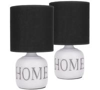 BRUBAKER Lot de 2 Lampes de Table Home 31 cm Blanc Céramique Abat-jour Noir [EEK: Non applicable]
