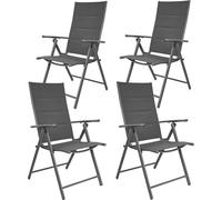 BRUBAKER, lot de 4 chaises de jardin Riva - chaises pliantes - dossiers réglables sur 7 positions - chaises pliantes résistantes aux intempéries - anthracite