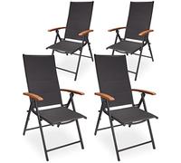 BRUBAKER Lot de 4 Chaises de Jardin Verona - Chaises Pliantes à Replier - Dossier Réglable en 7 Positions - Chaises Pliantes Résistantes aux Intempéries - Anthracite