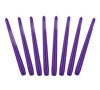 BRUBAKER Lot de 8 bougies coniques de 24 cm pour bougeoirs et bougeoirs - Bougies décoratives longues sans gouttes avec longue durée de combustion - Violet