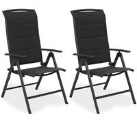 BRUBAKER Milano Lot de 2 Chaises de Jardin Pliante - Chaises à Dossier Haut réglable en 8 Positions - Rembourré - Imperméable