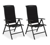 BRUBAKER Milano Lot de 2 Chaises de Jardin Pliante - Chaises à Dossier Haut réglable en 8 Positions - Rembourré - Imperméable