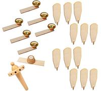 BRUBAKER - Pièces de Rechange/Kit Complet - Lot de 12 Ailes, 6 Bougeoirs, 1 Hélice et 1 Palier Rotatif - Idéal pour Pyramides de Noël 45 cm & 60 cm - Bois Naturel