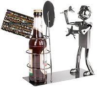 BRUBAKER Porte-bouteille à bière Championnat de fléchettes - Sculpture en métal porte-bouteille cible de fléchettes - Cadeau de bière en métal pour les joueurs de fléchettes et les fans