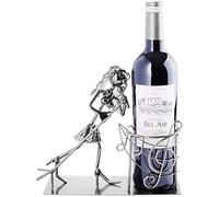 BRUBAKER Porte-Bouteille de vin - Chanteuse - Sculpture en Métal | Carte de voeux incl. - Idée cadeau originale
